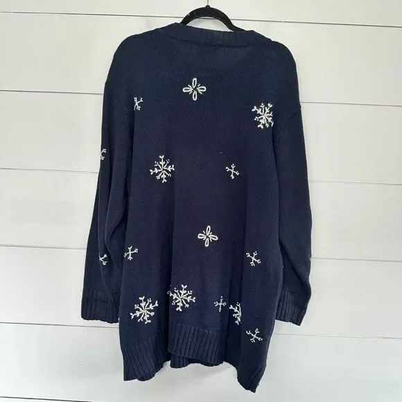 The Quacker Factory Women’s 1X Snowman Christmas Holiday Vintage Sweater grandma - Picture 3 of 4